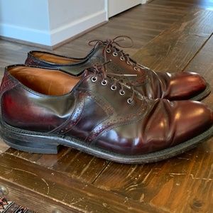 JOHNSTON & MURPHY ARISTOCRAFT Men's Burgundy Saddle Oxford 10 C leather